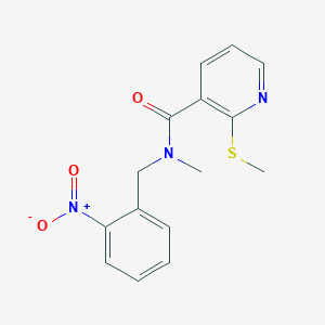 N-methyl-2-(methylsulfanyl)-N-[(2-nitrophenyl)methyl]pyridine-3-carboxamide