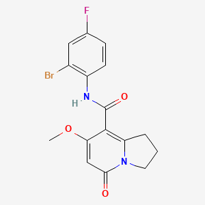 N-(2-bromo-4-fluorophenyl)-7-methoxy-5-oxo-1,2,3,5-tetrahydroindolizine-8-carboxamide