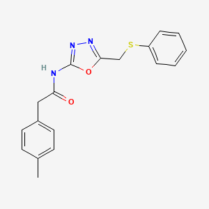 N-(5-((phenylthio)methyl)-1,3,4-oxadiazol-2-yl)-2-(p-tolyl)acetamide
