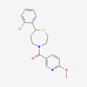 (7-(2-Chlorophenyl)-1,4-thiazepan-4-yl)(6-methoxypyridin-3-yl)methanone