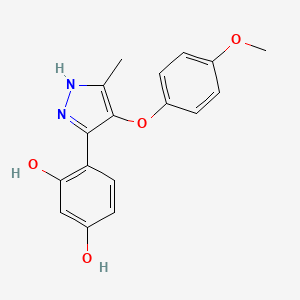 4-[4-(4-methoxyphenoxy)-5-methyl-1H-pyrazol-3-yl]benzene-1,3-diol