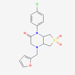 1-(4-chlorophenyl)-4-(furan-2-ylmethyl)hexahydrothieno[3,4-b]pyrazin-2(1H)-one 6,6-dioxide