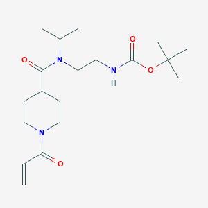 molecular formula C19H33N3O4 B2463097 Tert-butyl N-[2-[propan-2-yl-(1-prop-2-enoylpiperidine-4-carbonyl)amino]ethyl]carbamate CAS No. 2361729-36-2