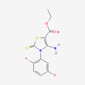 Ethyl 4-amino-3-(2,5-difluorophenyl)-2-thioxo-2,3-dihydro-1,3-thiazole-5-carboxylate