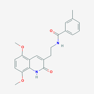 N-[2-(5,8-dimethoxy-2-oxo-1H-quinolin-3-yl)ethyl]-3-methylbenzamide