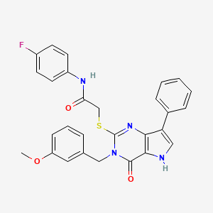 molecular formula C28H23FN4O3S B2463108 N-(4-fluorophenyl)-2-((3-(3-methoxybenzyl)-4-oxo-7-phenyl-4,5-dihydro-3H-pyrrolo[3,2-d]pyrimidin-2-yl)thio)acetamide CAS No. 2034486-17-2
