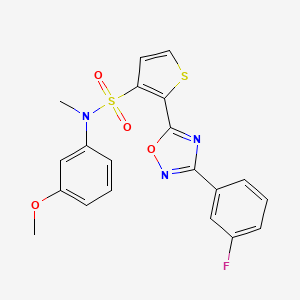 2-[3-(3-fluorophenyl)-1,2,4-oxadiazol-5-yl]-N-(3-methoxyphenyl)-N-methylthiophene-3-sulfonamide