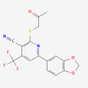 6-(1,3-Benzodioxol-5-yl)-2-(2-oxopropylsulfanyl)-4-(trifluoromethyl)pyridine-3-carbonitrile