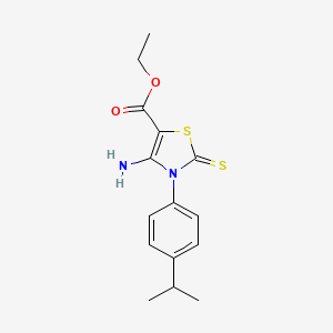 Ethyl 4-amino-3-(4-propan-2-ylphenyl)-2-sulfanylidene-1,3-thiazole-5-carboxylate