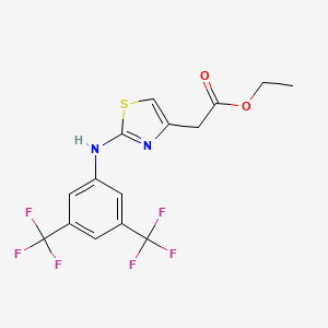 Ethyl 2-(4-((3,5-bis(trifluoromethyl)phenyl)amino)-3,5-thiazolyl)acetate