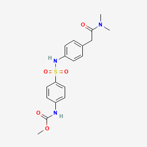 molecular formula C18H21N3O5S B2463135 methyl (4-(N-(4-(2-(dimethylamino)-2-oxoethyl)phenyl)sulfamoyl)phenyl)carbamate CAS No. 2034408-77-8