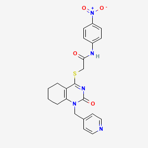 N-(4-nitrophenyl)-2-((2-oxo-1-(pyridin-4-ylmethyl)-1,2,5,6,7,8-hexahydroquinazolin-4-yl)thio)acetamide