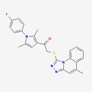 1-(1-(4-fluorophenyl)-2,5-dimethyl-1H-pyrrol-3-yl)-2-((5-methyl-[1,2,4]triazolo[4,3-a]quinolin-1-yl)thio)ethanone
