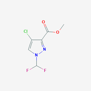 molecular formula C6H5ClF2N2O2 B2463156 methyl 4-chloro-1-(difluoromethyl)-1H-pyrazole-3-carboxylate CAS No. 1310351-06-4
