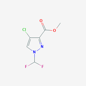 molecular formula C6H5ClF2N2O2 B2463156 4-Chloro-1-difluoromethyl-1H-pyrazole-3-carboxylic acid methyl ester CAS No. 1310351-06-4