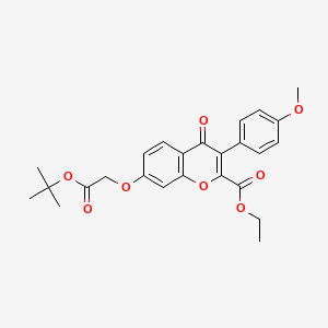 ethyl 7-(2-(tert-butoxy)-2-oxoethoxy)-3-(4-methoxyphenyl)-4-oxo-4H-chromene-2-carboxylate