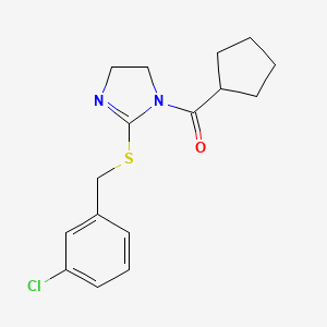 [2-[(3-Chlorophenyl)methylsulfanyl]-4,5-dihydroimidazol-1-yl]-cyclopentylmethanone