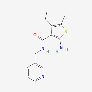 molecular formula C14H17N3OS B2463165 2-amino-4-ethyl-5-methyl-N-(pyridin-3-ylmethyl)thiophene-3-carboxamide CAS No. 522597-95-1