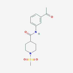 molecular formula C15H20N2O4S B2463170 N-(3-acetylphenyl)-1-(methylsulfonyl)piperidine-4-carboxamide CAS No. 693233-58-8
