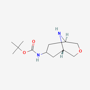 molecular formula C12H22N2O3 B2463171 Exo-7-(boc-amino)-3-oxa-9-aza-bicyclo[3.3.1]nonane CAS No. 1434141-83-9