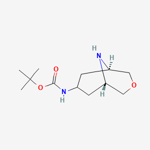 molecular formula C12H22N2O3 B2463171 endo-tert-Butyl 3-oxa-9-azabicyclo[3.3.1]nonan-7-ylcarbamate CAS No. 1434141-83-9