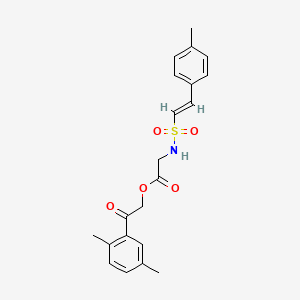 molecular formula C21H23NO5S B2463176 [2-(2,5-dimethylphenyl)-2-oxoethyl] 2-[[(E)-2-(4-methylphenyl)ethenyl]sulfonylamino]acetate CAS No. 1087778-65-1