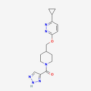 molecular formula C16H20N6O2 B2463181 [4-[(6-环丙基吡啶并[3-yl]氧基)甲基]哌啶-1-基]-(2H-三唑-4-基)甲酮 CAS No. 2320536-13-6
