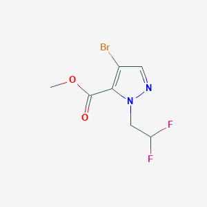 molecular formula C7H7BrF2N2O2 B2463191 甲基4-溴-1-(2,2-二氟乙基)-1H-吡唑-5-甲酸酯 CAS No. 1823843-16-8