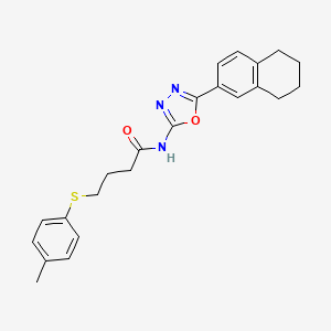 molecular formula C23H25N3O2S B2463194 N-(5-(5,6,7,8-tetrahydronaphthalen-2-yl)-1,3,4-oxadiazol-2-yl)-4-(p-tolylthio)butanamide CAS No. 923104-74-9