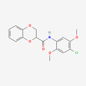 molecular formula C17H16ClNO5 B2463197 N-(4-chloro-2,5-dimethoxyphenyl)-2,3-dihydro-1,4-benzodioxine-2-carboxamide CAS No. 304888-25-3