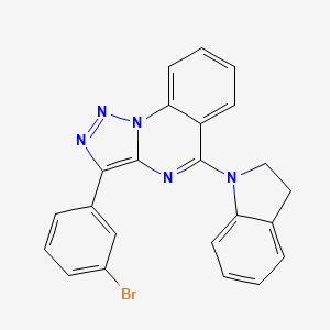 molecular formula C23H16BrN5 B2463198 3-(3-Bromophenyl)-5-(2,3-dihydroindol-1-yl)triazolo[1,5-a]quinazoline CAS No. 866870-78-2