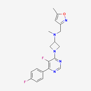 1-[5-Fluoro-6-(4-fluorophenyl)pyrimidin-4-yl]-N-methyl-N-[(5-methyl-1,2-oxazol-3-yl)methyl]azetidin-3-amine