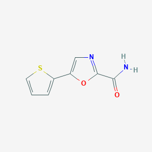 molecular formula C8H6N2O2S B2463232 5-(Thiophen-2-yl)oxazole-2-carboxamide CAS No. 2034367-87-6
