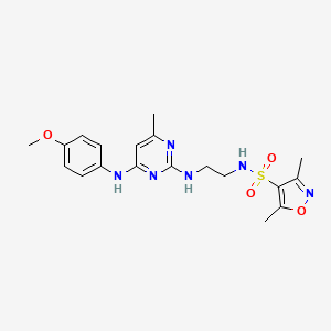 molecular formula C19H24N6O4S B2463235 N-(2-((4-((4-methoxyphenyl)amino)-6-methylpyrimidin-2-yl)amino)ethyl)-3,5-dimethylisoxazole-4-sulfonamide CAS No. 1206985-16-1