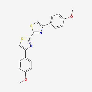 molecular formula C20H16N2O2S2 B2463250 4-(4-Methoxyphenyl)-2-[4-(4-methoxyphenyl)-1,3-thiazol-2-yl]-1,3-thiazole CAS No. 59543-71-4