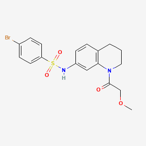 molecular formula C18H19BrN2O4S B2463251 4-溴-N-(1-(2-甲氧基乙酰)-1,2,3,4-四氢喹啉-7-基)苯磺酰胺 CAS No. 1172396-65-4