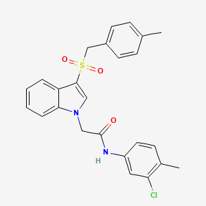 molecular formula C25H23ClN2O3S B2463254 N-(3-chloro-4-methylphenyl)-2-(3-((4-methylbenzyl)sulfonyl)-1H-indol-1-yl)acetamide CAS No. 878062-88-5