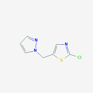 molecular formula C7H6ClN3S B2463258 2-chloro-5-(1H-pyrazol-1-ylmethyl)-1,3-thiazole CAS No. 453557-78-3