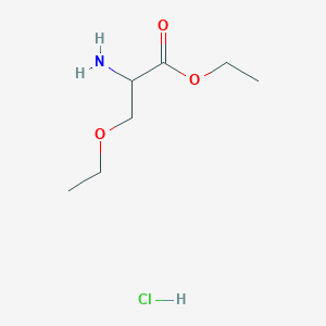 molecular formula C7H16ClNO3 B2463260 乙酸乙酯 2-氨基-3-乙氧基丙酸;盐酸 CAS No. 113576-25-3