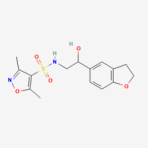 molecular formula C15H18N2O5S B2463262 N-[2-(2,3-DIHYDRO-1-BENZOFURAN-5-YL)-2-HYDROXYETHYL]-3,5-DIMETHYL-1,2-OXAZOLE-4-SULFONAMIDE CAS No. 1421466-81-0