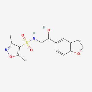 molecular formula C15H18N2O5S B2463262 N-(2-(2,3-dihydrobenzofuran-5-yl)-2-hydroxyethyl)-3,5-dimethylisoxazole-4-sulfonamide CAS No. 1421466-81-0