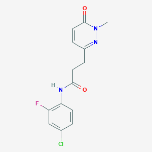 molecular formula C14H13ClFN3O2 B2463265 N-(4-氯-2-氟苯基)-3-(1-甲基-6-氧代-1,6-二氢吡啶并[3,2-c]吡啶-3-基)丙酰胺 CAS No. 1797160-67-8