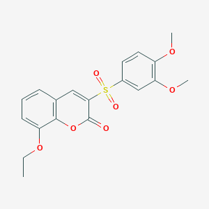 molecular formula C19H18O7S B2463266 3-(3,4-Dimethoxyphenyl)sulfonyl-8-ethoxychromen-2-one CAS No. 904438-92-2