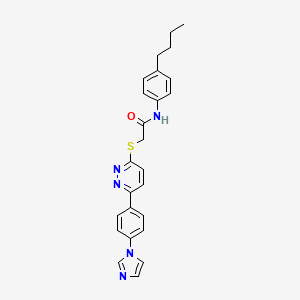 molecular formula C25H25N5OS B2463268 2-((6-(4-(1H-imidazol-1-yl)phenyl)pyridazin-3-yl)thio)-N-(4-butylphenyl)acetamide CAS No. 898446-00-9
