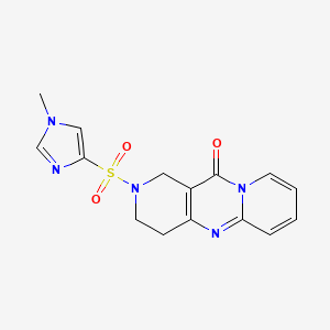 molecular formula C15H15N5O3S B2463269 2-((1-methyl-1H-imidazol-4-yl)sulfonyl)-3,4-dihydro-1H-dipyrido[1,2-a:4',3'-d]pyrimidin-11(2H)-one CAS No. 2034413-31-3