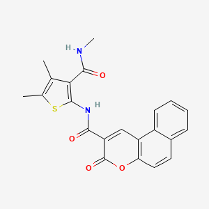 molecular formula C22H18N2O4S B2463270 N-[4,5-dimethyl-3-(methylcarbamoyl)thiophen-2-yl]-3-oxo-3H-benzo[f]chromene-2-carboxamide CAS No. 896296-46-1