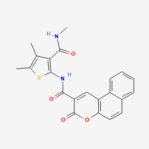 molecular formula C22H18N2O4S B2463270 N-[4,5-dimethyl-3-(methylcarbamoyl)thiophen-2-yl]-3-oxobenzo[f]chromene-2-carboxamide CAS No. 896296-46-1
