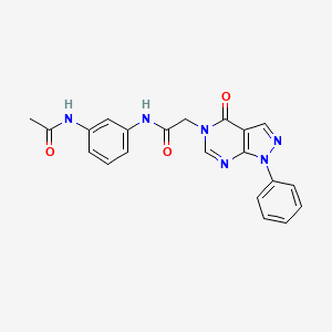 molecular formula C21H18N6O3 B2463288 N-(3-acetamidophenyl)-2-(4-oxo-1-phenyl-1H-pyrazolo[3,4-d]pyrimidin-5(4H)-yl)acetamide CAS No. 852440-22-3