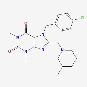 7-(4-chlorobenzyl)-1,3-dimethyl-8-((3-methylpiperidin-1-yl)methyl)-3,7-dihydro-1H-purine-2,6-dione