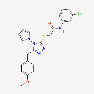 N-(3-chlorophenyl)-2-((5-(4-methoxybenzyl)-4-(1H-pyrrol-1-yl)-4H-1,2,4-triazol-3-yl)thio)acetamide